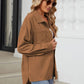 Button Up Dropped Shoulder Long Sleeve Outerwear