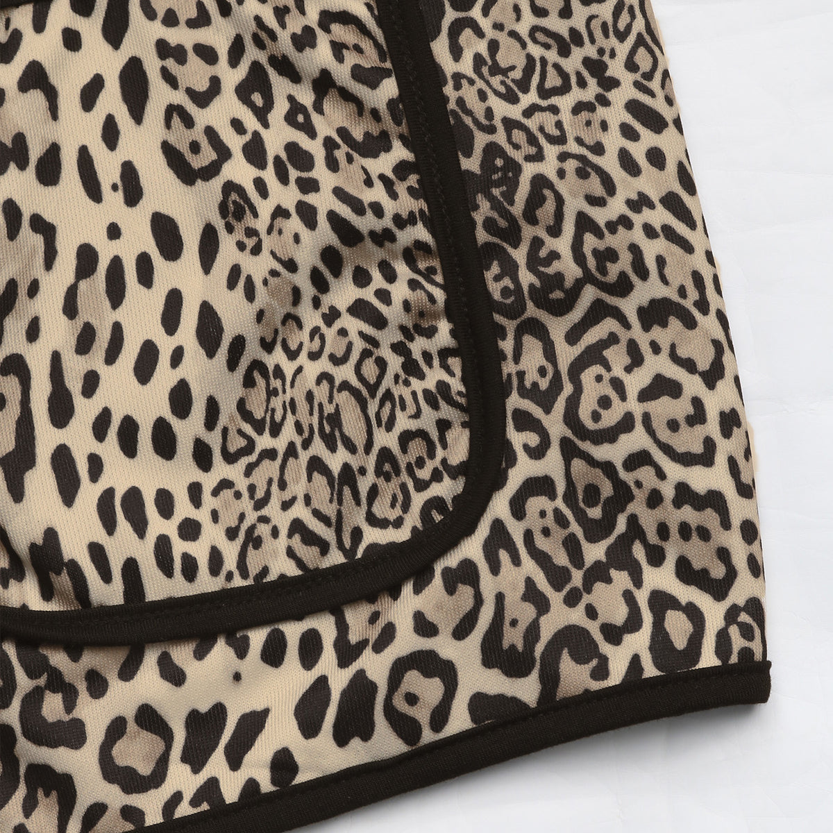 Perfee Leopard Open Front Long Sleeve Jacket