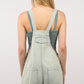 VERY J Washed Frayed Hem Denim Overall