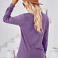 V-Neck Buttoned Long Sleeve Blouse