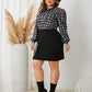 Plus Size Tie Neck Long Sleeve Mini Dress