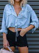 Tie Detail Denim Top Light