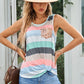 Striped Sequin Pocket Tank Top