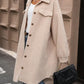 Button Up Drop Shoulder Sherpa Coat