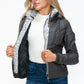 YMI Faux Layered Double-Zipper Jacket with Fuzzy Hood