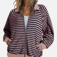 Striped Zip Up Long Sleeve Sweatshirt