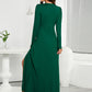 V-Neck Long Sleeve Split Dress