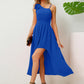 Bow Asymmetrical Neck Sleeveless Dress