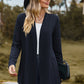 Textured Open Front Long Sleeve Cardigan