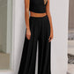 Scoop Neck Top and Wide Leg Pants Set