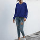 Ivy Lane Lace-Up Round Neck Long Sleeve Sweatshirt