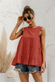 Round Neck Tiered Tank Brick Red