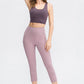 Wide Waistband Cropped Active Leggings with Pockets