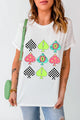 Graphic Round Neck Short Sleeve T-Shirt White