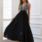 Contrast Sequin Sleeveless Maxi Dress