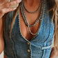 Buttoned V-Neck Denim Top