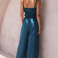 Ruffled Sleeveless Top and Wide Leg Pants Set