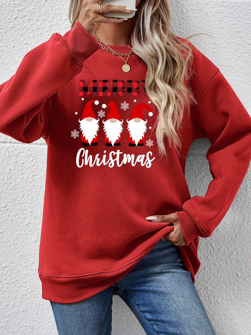 MERRY CHRISTMAS Long Sleeve Sweatshirt Deep Red