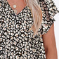 Floral V-Neck Flutter Sleeve Blouse