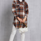 MeiMei Plaid Button Up Dropped Shoulder Coat with Pockets