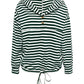 Drawstring Striped Long Sleeve Hoodie