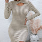 Long Sleeve Ribbed Sweater Dress