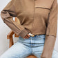 Exposed Seam Round Neck Long Sleeve Sweatshirt