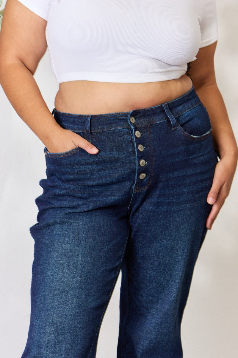 Judy Blue Full Size Button-Fly Straight Jeans