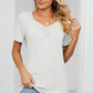 Ruched Heathered Short Sleeve T-Shirt