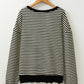 Striped Round Neck Long Sleeve Sweatshirt