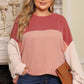 Plus Size Color Block Long Sleeve Top