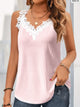 Lace Detail V-Neck Tank Blush Pink