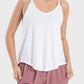 Slit Spaghetti Strap Scoop Neck Active Cami