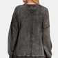 Zenana Exposed Seam Round Neck Dropped Shoulder Sweatshirt