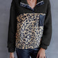 Ivy Lane Leopard Quarter-Snap Teddy Sweatshirt