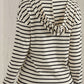 Drawstring Striped Long Sleeve Hoodie