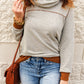 Contrast Cowl Neck Long Sleeve Top