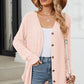 Ribbed Button Up Long Sleeve Cardigan