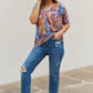 Be Stage Full Size Printed Dolman Flowy Top