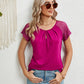 Lace Detail Round Neck Short Sleeve T-Shirt