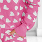 Heart Print Round Neck Top and Shorts Lounge Set