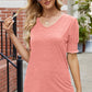 V-Neck Smocked Short Sleeve T-Shirt