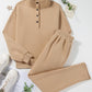 Half Snap Turtleneck Top and Pants Active Set