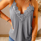 Full Size Lace Trim V-Neck Cami Top