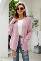 Button Up Drop Shoulder Long Sleeve Cardigan Carnation Pink