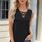 Eyelet Crisscross V-Neck Tank