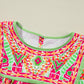 Plus Size Printed Round Neck Half Sleeve Blouse