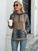 Ivy Lane Leopard Raglan Sleeve Hoodie Khaki