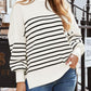 Striped Round Neck Long Sleeve Sweatshirt