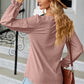 Round Neck Flounce Sleeve T-Shirt